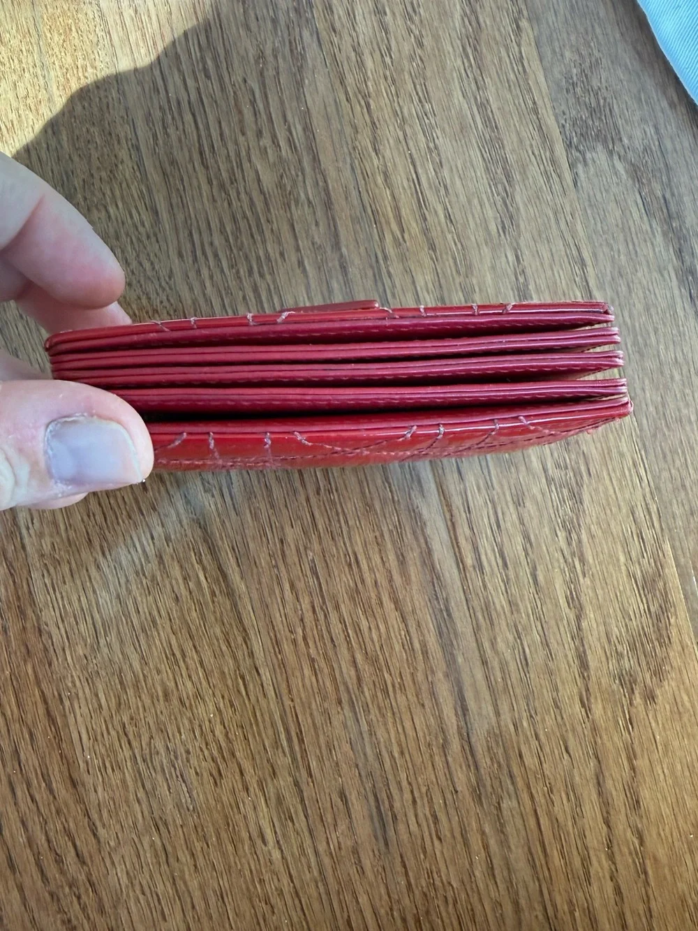 Dior Red Patent Leather Card Holder Wallet